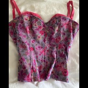 Victoria Secret bustier adjustable straps built in bra back zip